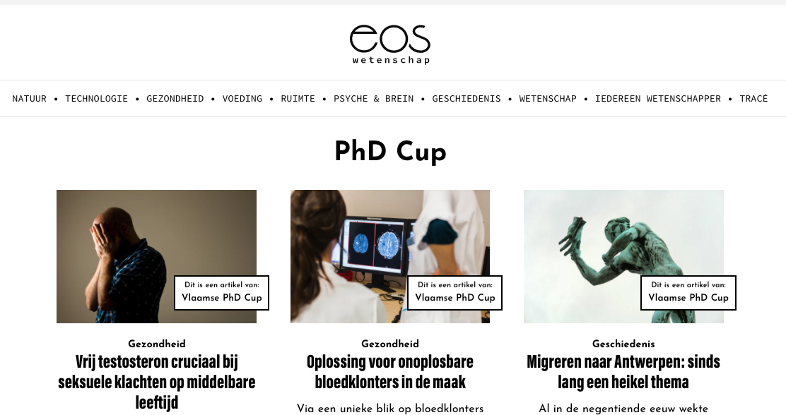 Eos PhD Cup artikels